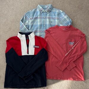 Vineyard Vines Colorful Shirt and Pullover Trio boys size Medium 12-14
